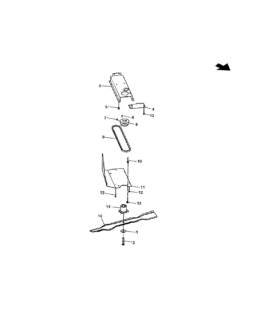 Blade And Adapter Diagram and Parts List for 7800237-JS35FC 2009 Briggs and Stratton Lawn Tractor Accessories